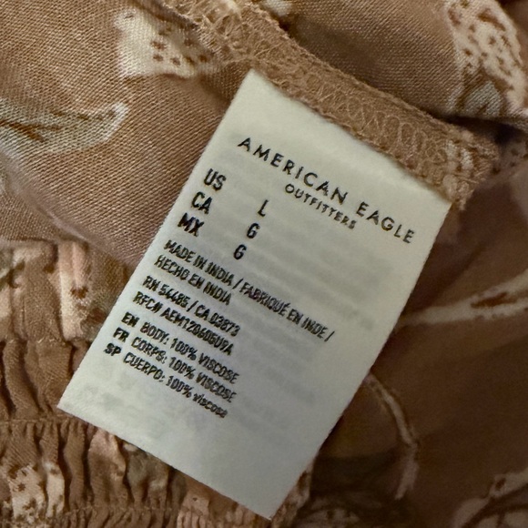 American Eagle Mocha Taupe Pink Floral Paisley Boho Cottagecore Maxi Skirt, L - Picture 6 of 8